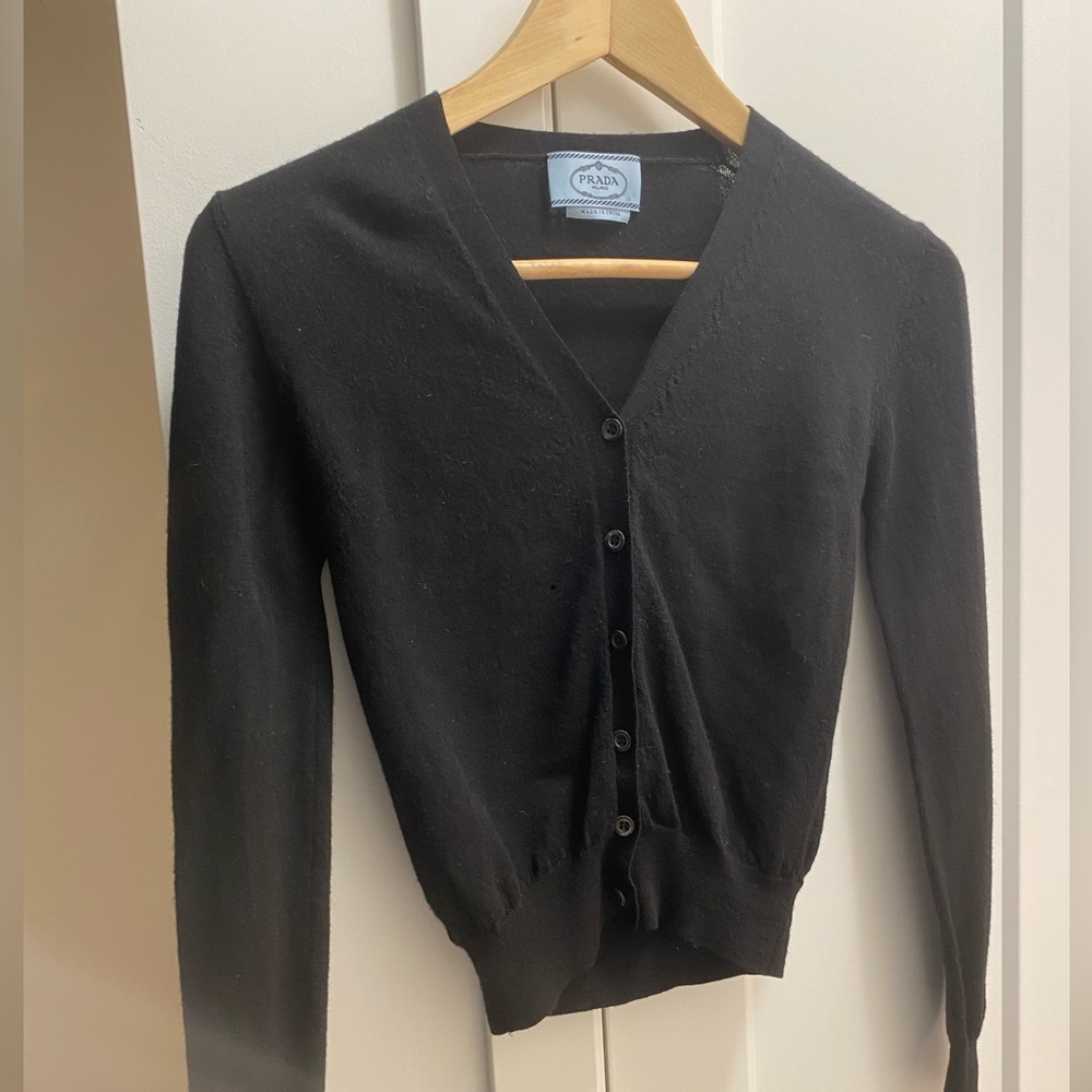 PRADA cropped black cardigan